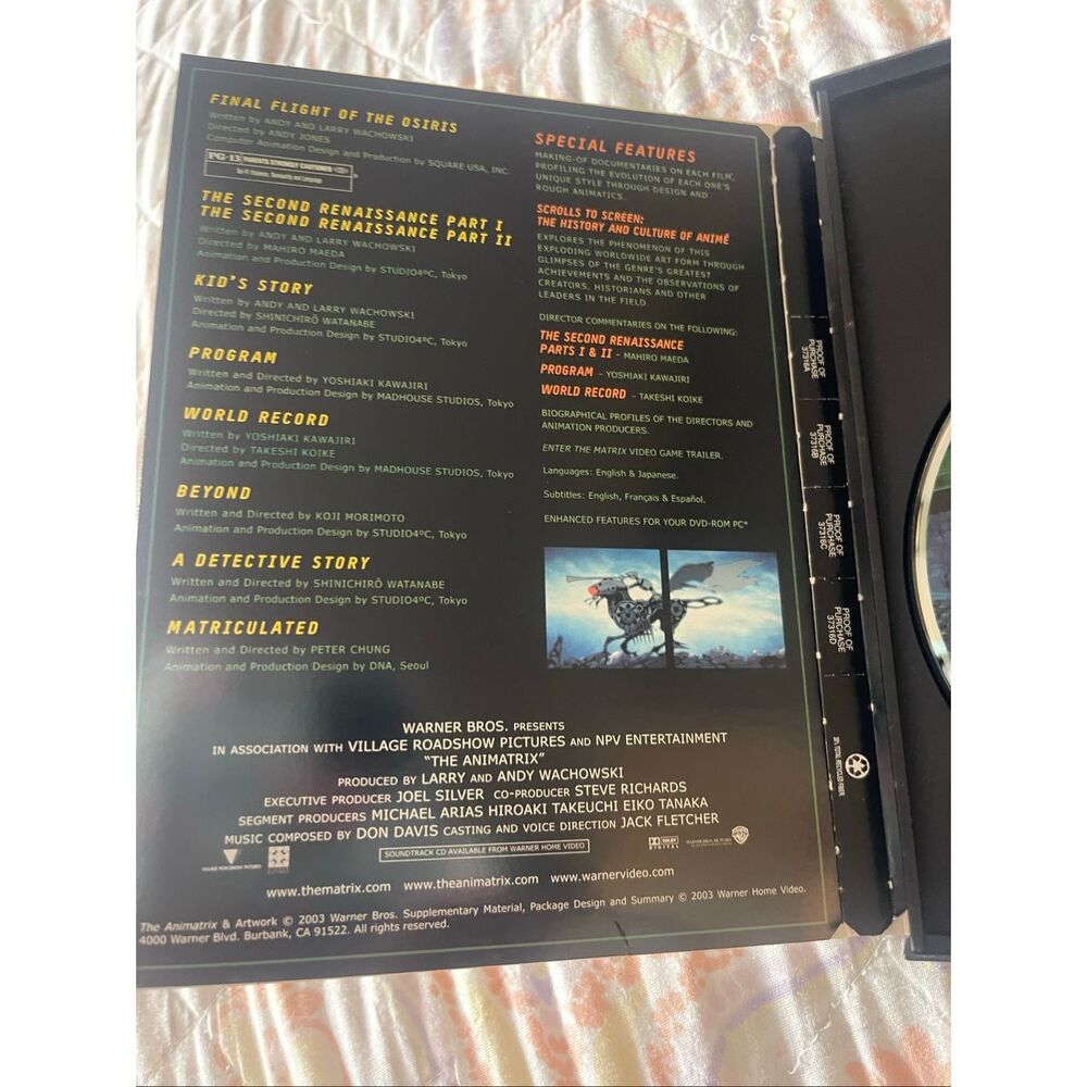 2003 Warner Bros. The Animatrix DVD Widescreen - Picture 5 of 8